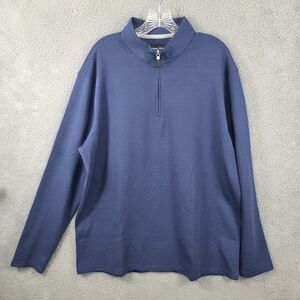 Mizzen+Main Men’s Navy Blue Quarter‑Zip Pullover Performance Blend Size XL